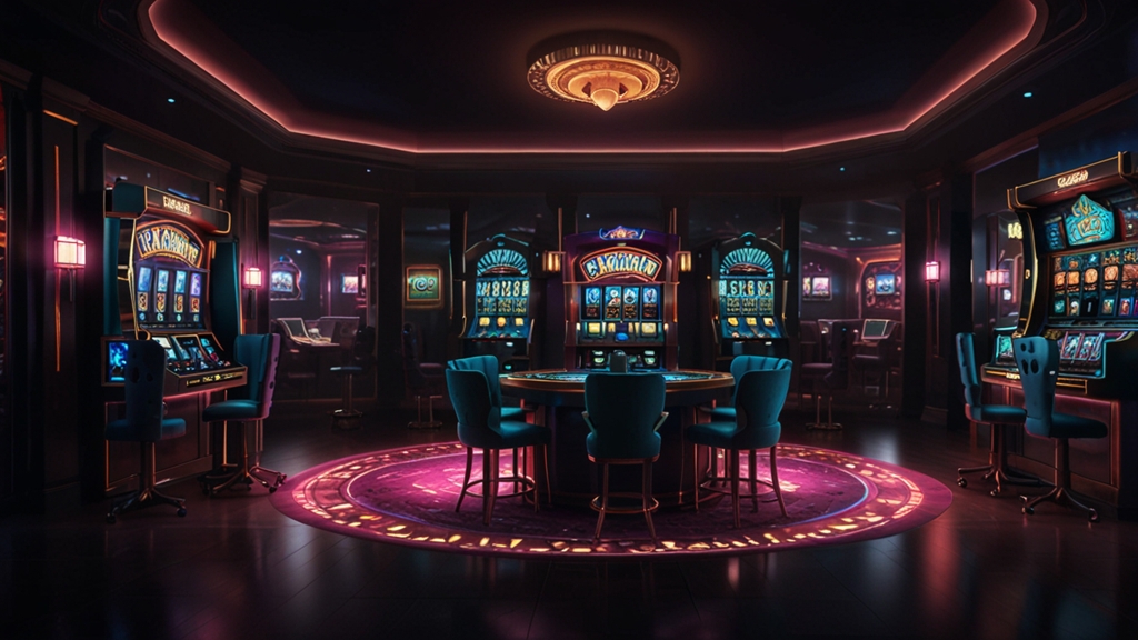 Smartphone showing casino app features like games, support, and account tools.