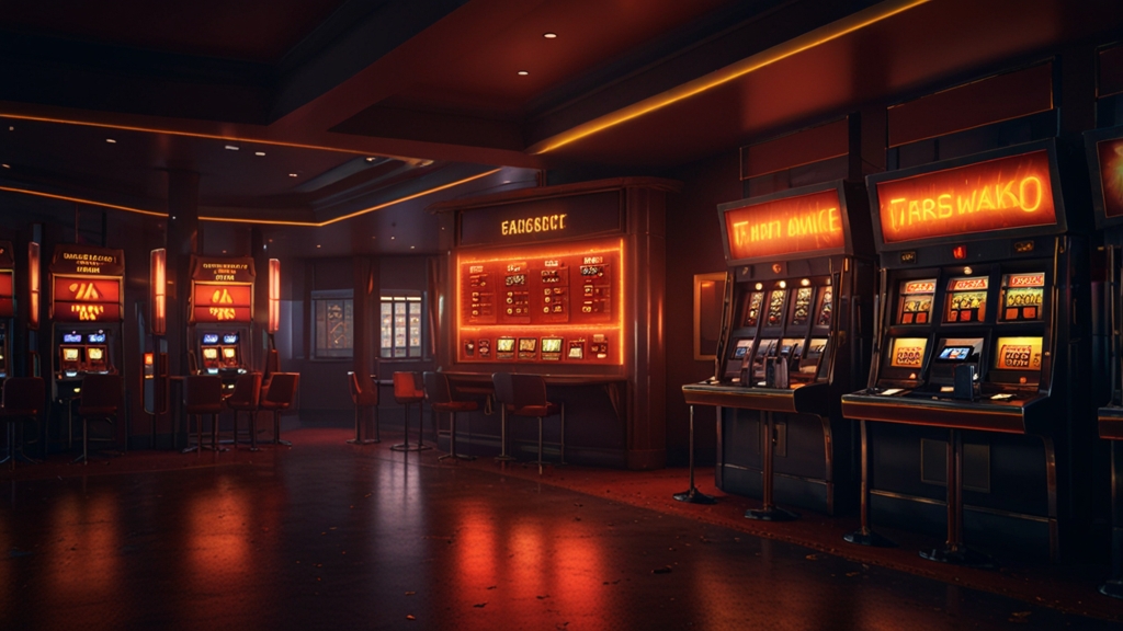 Casino cashier screen showing payment and withdrawal problems in a dark neon setting