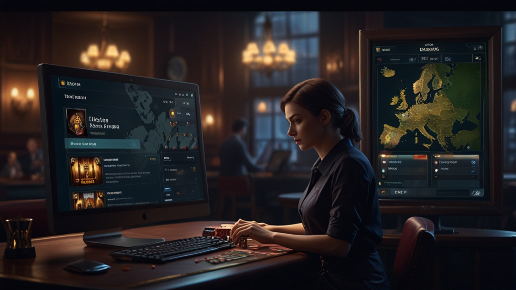 UK map and secure login screen with verification icons in a casino setting